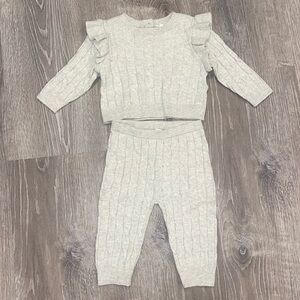 Grey Cable Knit Set Baby Gap